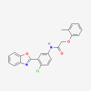 molecular formula C22H17ClN2O3 B3740898 N-[3-(1,3-benzoxazol-2-yl)-4-chlorophenyl]-2-(2-methylphenoxy)acetamide 
