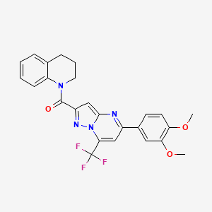 molecular formula C25H21F3N4O3 B3740914 1-{[5-(3,4-dimethoxyphenyl)-7-(trifluoromethyl)pyrazolo[1,5-a]pyrimidin-2-yl]carbonyl}-1,2,3,4-tetrahydroquinoline 