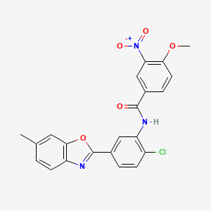 N-[2-chloro-5-(6-methyl-1,3-benzoxazol-2-yl)phenyl]-4-methoxy-3-nitrobenzamide