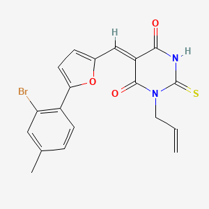 molecular formula C19H15BrN2O3S B3740970 1-allyl-5-{[5-(2-bromo-4-methylphenyl)-2-furyl]methylene}-2-thioxodihydro-4,6(1H,5H)-pyrimidinedione 