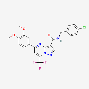 molecular formula C23H18ClF3N4O3 B3740977 N-(4-chlorobenzyl)-5-(3,4-dimethoxyphenyl)-7-(trifluoromethyl)pyrazolo[1,5-a]pyrimidine-3-carboxamide 