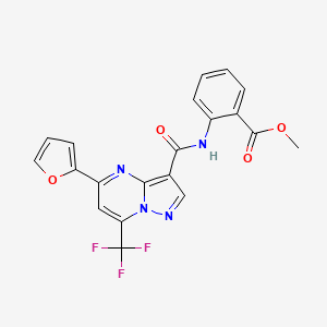 molecular formula C20H13F3N4O4 B3740990 methyl 2-({[5-(2-furyl)-7-(trifluoromethyl)pyrazolo[1,5-a]pyrimidin-3-yl]carbonyl}amino)benzoate 