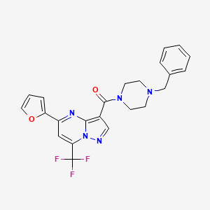 molecular formula C23H20F3N5O2 B3741017 3-[(4-benzyl-1-piperazinyl)carbonyl]-5-(2-furyl)-7-(trifluoromethyl)pyrazolo[1,5-a]pyrimidine 