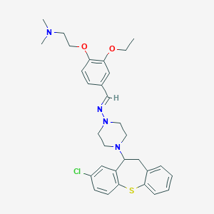 molecular formula C31H37ClN4O2S B374102 2-[4-[(E)-[4-(3-chloro-5,6-dihydrobenzo[b][1]benzothiepin-5-yl)piperazin-1-yl]iminomethyl]-2-ethoxyphenoxy]-N,N-dimethylethanamine 