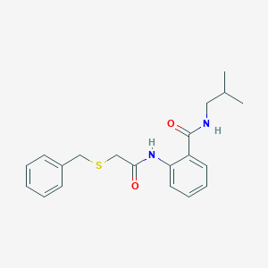 molecular formula C20H24N2O2S B3741020 2-{[(benzylthio)acetyl]amino}-N-isobutylbenzamide 