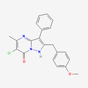 molecular formula C21H18ClN3O2 B3741025 6-chloro-2-(4-methoxybenzyl)-5-methyl-3-phenylpyrazolo[1,5-a]pyrimidin-7(4H)-one 