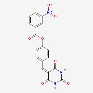 molecular formula C18H11N3O7 B3741057 4-[(2,4,6-trioxotetrahydro-5(2H)-pyrimidinylidene)methyl]phenyl 3-nitrobenzoate 