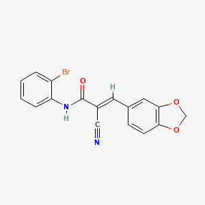 molecular formula C17H11BrN2O3 B3741095 3-(1,3-benzodioxol-5-yl)-N-(2-bromophenyl)-2-cyanoacrylamide 