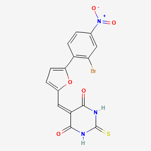 molecular formula C15H8BrN3O5S B3741103 5-{[5-(2-bromo-4-nitrophenyl)-2-furyl]methylene}-2-thioxodihydro-4,6(1H,5H)-pyrimidinedione 