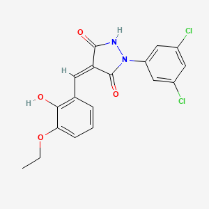 molecular formula C18H14Cl2N2O4 B3741110 1-(3,5-dichlorophenyl)-4-(3-ethoxy-2-hydroxybenzylidene)-3,5-pyrazolidinedione 