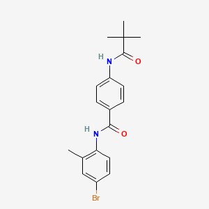 molecular formula C19H21BrN2O2 B3741121 N-(4-bromo-2-methylphenyl)-4-[(2,2-dimethylpropanoyl)amino]benzamide 