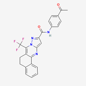 N-(4-acetylphenyl)-7-(trifluoromethyl)-5,6-dihydrobenzo[h]pyrazolo[5,1-b]quinazoline-10-carboxamide