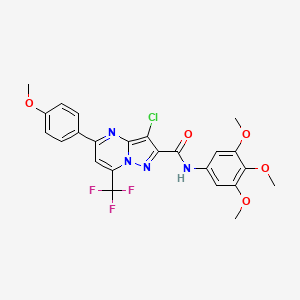 molecular formula C24H20ClF3N4O5 B3741140 3-chloro-5-(4-methoxyphenyl)-7-(trifluoromethyl)-N-(3,4,5-trimethoxyphenyl)pyrazolo[1,5-a]pyrimidine-2-carboxamide 