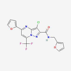 molecular formula C17H10ClF3N4O3 B3741142 3-chloro-5-(2-furyl)-N-(2-furylmethyl)-7-(trifluoromethyl)pyrazolo[1,5-a]pyrimidine-2-carboxamide 