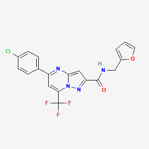 molecular formula C19H12ClF3N4O2 B3741144 5-(4-chlorophenyl)-N-(2-furylmethyl)-7-(trifluoromethyl)pyrazolo[1,5-a]pyrimidine-2-carboxamide 