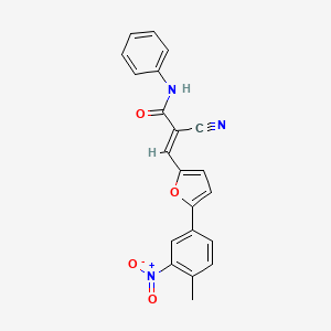 molecular formula C21H15N3O4 B3741152 2-cyano-3-[5-(4-methyl-3-nitrophenyl)-2-furyl]-N-phenylacrylamide 