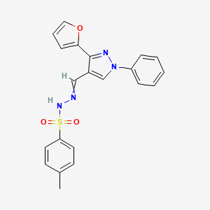 molecular formula C21H18N4O3S B3741158 N'-{[3-(2-furyl)-1-phenyl-1H-pyrazol-4-yl]methylene}-4-methylbenzenesulfonohydrazide 