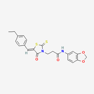 molecular formula C22H20N2O4S2 B3741176 N-1,3-benzodioxol-5-yl-3-[5-(4-ethylbenzylidene)-4-oxo-2-thioxo-1,3-thiazolidin-3-yl]propanamide 