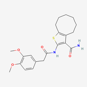 molecular formula C21H26N2O4S B3741192 2-{[(3,4-dimethoxyphenyl)acetyl]amino}-4,5,6,7,8,9-hexahydrocycloocta[b]thiophene-3-carboxamide 