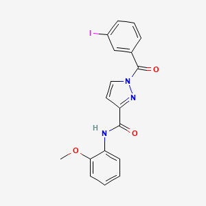 molecular formula C18H14IN3O3 B3741195 1-(3-iodobenzoyl)-N-(2-methoxyphenyl)-1H-pyrazole-3-carboxamide 