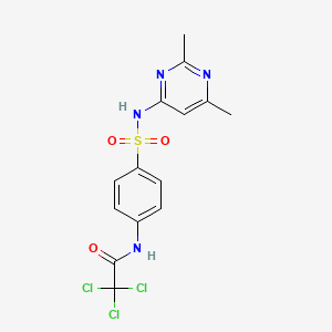 molecular formula C14H13Cl3N4O3S B3741218 2,2,2-trichloro-N-(4-{[(2,6-dimethyl-4-pyrimidinyl)amino]sulfonyl}phenyl)acetamide 