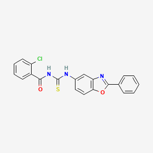 molecular formula C21H14ClN3O2S B3741235 2-chloro-N-{[(2-phenyl-1,3-benzoxazol-5-yl)amino]carbonothioyl}benzamide 