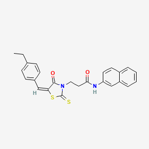 molecular formula C25H22N2O2S2 B3741236 3-[5-(4-ethylbenzylidene)-4-oxo-2-thioxo-1,3-thiazolidin-3-yl]-N-2-naphthylpropanamide 