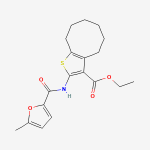 molecular formula C19H23NO4S B3741255 ethyl 2-[(5-methyl-2-furoyl)amino]-4,5,6,7,8,9-hexahydrocycloocta[b]thiophene-3-carboxylate 