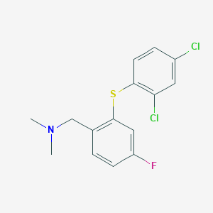 molecular formula C15H14Cl2FNS B374126 1-[2-(2,4-dichlorophenyl)sulfanyl-4-fluorophenyl]-N,N-dimethylmethanamine 