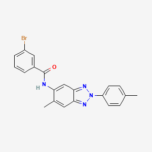 molecular formula C21H17BrN4O B3741263 3-bromo-N-[6-methyl-2-(4-methylphenyl)-2H-1,2,3-benzotriazol-5-yl]benzamide 