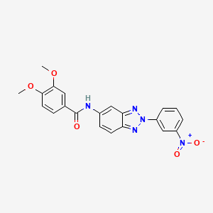 molecular formula C21H17N5O5 B3741276 3,4-dimethoxy-N-[2-(3-nitrophenyl)-2H-1,2,3-benzotriazol-5-yl]benzamide 