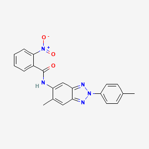 N-[6-methyl-2-(4-methylphenyl)-2H-1,2,3-benzotriazol-5-yl]-2-nitrobenzamide