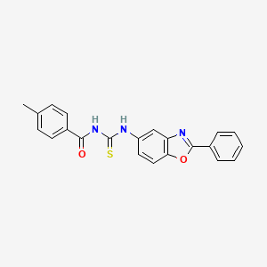 molecular formula C22H17N3O2S B3741327 4-methyl-N-{[(2-phenyl-1,3-benzoxazol-5-yl)amino]carbonothioyl}benzamide 
