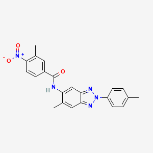 molecular formula C22H19N5O3 B3741358 3-methyl-N-[6-methyl-2-(4-methylphenyl)-2H-1,2,3-benzotriazol-5-yl]-4-nitrobenzamide 