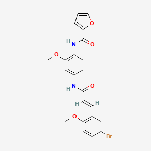 molecular formula C22H19BrN2O5 B3741395 N-(4-{[3-(5-bromo-2-methoxyphenyl)acryloyl]amino}-2-methoxyphenyl)-2-furamide 