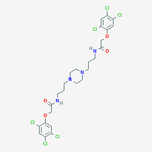 molecular formula C26H30Cl6N4O4 B374140 2-(2,4,5-trichlorophenoxy)-N-{3-[4-(3-{[(2,4,5-trichlorophenoxy)acetyl]amino}propyl)-1-piperazinyl]propyl}acetamide 