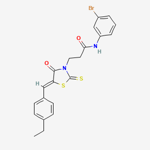 molecular formula C21H19BrN2O2S2 B3741413 N-(3-bromophenyl)-3-[5-(4-ethylbenzylidene)-4-oxo-2-thioxo-1,3-thiazolidin-3-yl]propanamide 