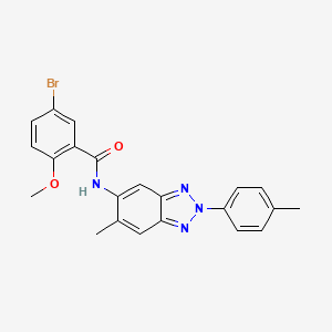 molecular formula C22H19BrN4O2 B3741420 5-bromo-2-methoxy-N-[6-methyl-2-(4-methylphenyl)-2H-1,2,3-benzotriazol-5-yl]benzamide 