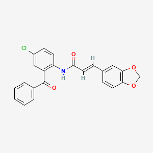 3-(1,3-benzodioxol-5-yl)-N-(2-benzoyl-4-chlorophenyl)acrylamide