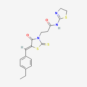 molecular formula C18H19N3O2S3 B3741445 N-(4,5-dihydro-1,3-thiazol-2-yl)-3-[5-(4-ethylbenzylidene)-4-oxo-2-thioxo-1,3-thiazolidin-3-yl]propanamide 