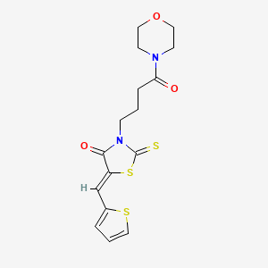 molecular formula C16H18N2O3S3 B3741452 3-[4-(4-morpholinyl)-4-oxobutyl]-5-(2-thienylmethylene)-2-thioxo-1,3-thiazolidin-4-one 