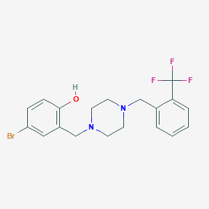 molecular formula C19H20BrF3N2O B3741466 4-bromo-2-({4-[2-(trifluoromethyl)benzyl]-1-piperazinyl}methyl)phenol 