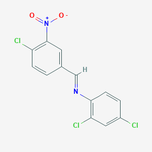 molecular formula C13H7Cl3N2O2 B374148 (4-Chloro-3-nitrobenzylidene)(2,4-dichlorophenyl)amine 