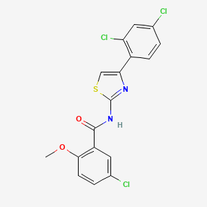 molecular formula C17H11Cl3N2O2S B3741482 5-chloro-N-[4-(2,4-dichlorophenyl)-1,3-thiazol-2-yl]-2-methoxybenzamide 