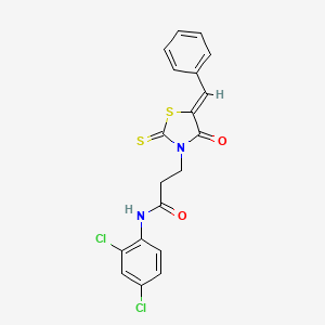molecular formula C19H14Cl2N2O2S2 B3741484 3-(5-benzylidene-4-oxo-2-thioxo-1,3-thiazolidin-3-yl)-N-(2,4-dichlorophenyl)propanamide 