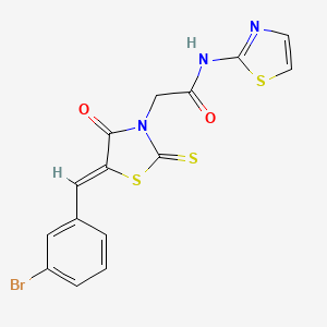 molecular formula C15H10BrN3O2S3 B3741493 2-[5-(3-bromobenzylidene)-4-oxo-2-thioxo-1,3-thiazolidin-3-yl]-N-1,3-thiazol-2-ylacetamide 