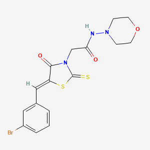 molecular formula C16H16BrN3O3S2 B3741502 2-[5-(3-bromobenzylidene)-4-oxo-2-thioxo-1,3-thiazolidin-3-yl]-N-4-morpholinylacetamide 