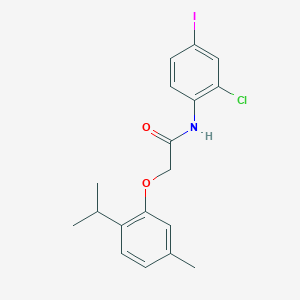 molecular formula C18H19ClINO2 B3741509 N-(2-chloro-4-iodophenyl)-2-(2-isopropyl-5-methylphenoxy)acetamide 
