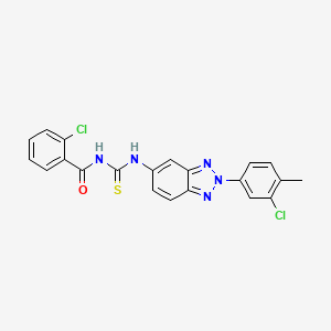 molecular formula C21H15Cl2N5OS B3741513 2-chloro-N-({[2-(3-chloro-4-methylphenyl)-2H-1,2,3-benzotriazol-5-yl]amino}carbonothioyl)benzamide 