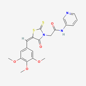 molecular formula C20H19N3O5S2 B3741520 2-[4-oxo-2-thioxo-5-(3,4,5-trimethoxybenzylidene)-1,3-thiazolidin-3-yl]-N-3-pyridinylacetamide 